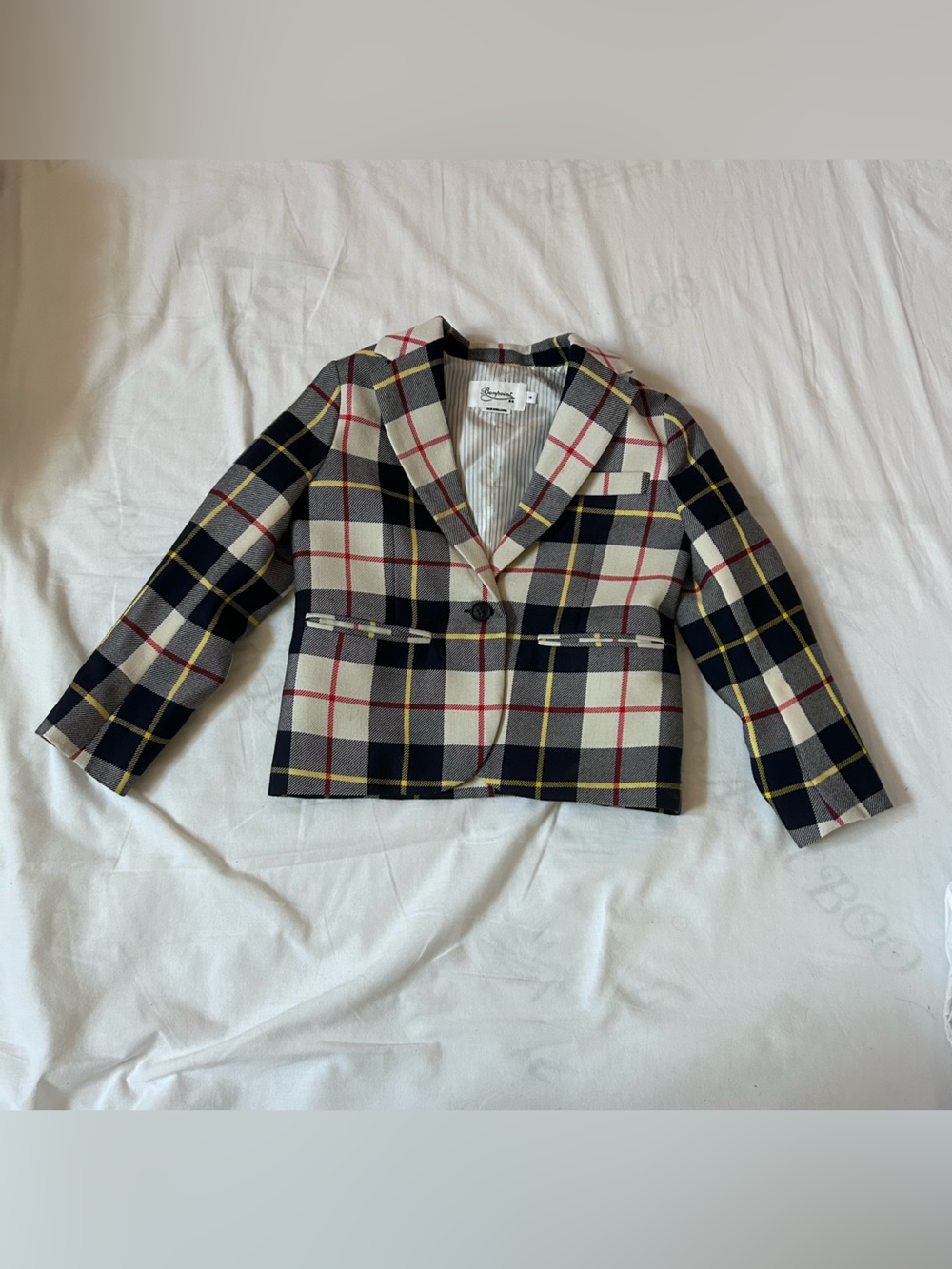Bonpoint plaid blazer size 6